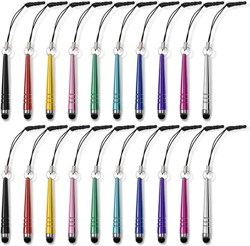homEdge Mini Stylus Pen Set of 20 Pack, Universal Capacitive Stylus with 3.5 mm Jack Compatible with All Device with Capacitive Touch Screen – 10 ...