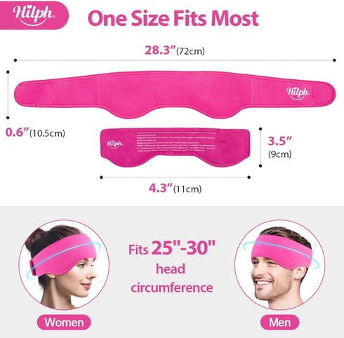 Hilph Headache Ice Pack Migraine Ice Head Wrap, Reusable Head Cold Pack Forehead Ice Pack for Migraine Relief, Headache Tension, Sinus Pain, Chemo...