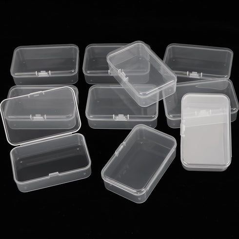 10 Packs Small Clear Plastic Beads Storage Containers Box Transparent Boxes with Hinged Lid for Small Items, Jewelry, Crafts (3.34 x 2.16 x 1 in)...