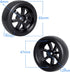PreGlued 12mm Hex Wheel Rims & OD 2.56" Rubber Tires for 1/10 On-Road Touring Car Drift for Traxxas 4tec 2.0 3.0 Tamiya TT02 TT01 HPI RS4 Wltoys 1...