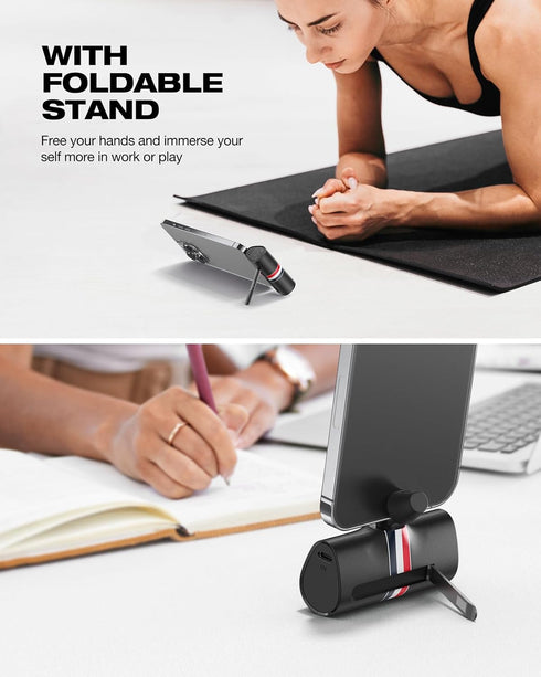 Mini Portable Charger for iPhone | 5000mAh 20W PD Fast Charging Battery Pack with Stand | Cute LED Display Small Power Bank for iPhone 14, 13, 12,...