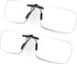 FONHCOO Clip-on Blue Light Blocking Glasses Night Driving Sunglasses 2 Pack Lens over Prescription Glasses for Women Men (2 Pack Transparent Blue ...