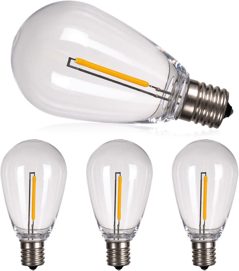 addlon LED Replacement Bulbs 1W S14 4 Pack Waterproof E17 Screw Base for Outdoor LED String Lights Shatterproof...