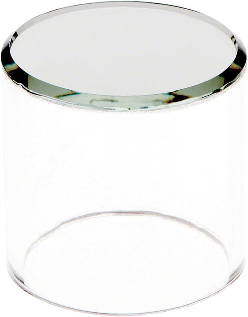 Plymor Clear Acrylic Cylinder Display Riser with Mirror Top, 2" H x 2" D...