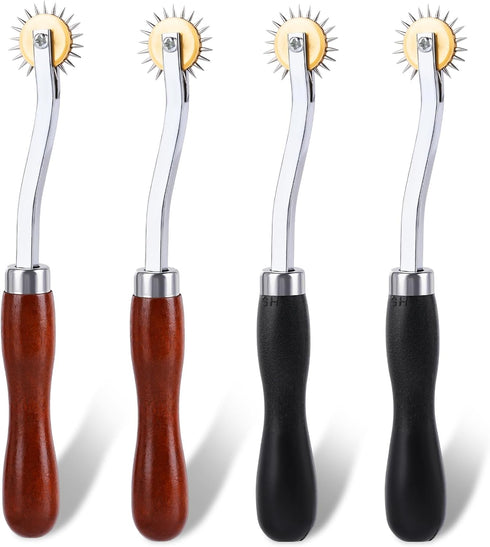 JNENERY 4PCS Tracing Wheel Sewing Tool?Professional Stitch Marking Spacer?Wood and Stainless Steel Pounce Wheel,Pounce Wheel for Sewing Patterns w...