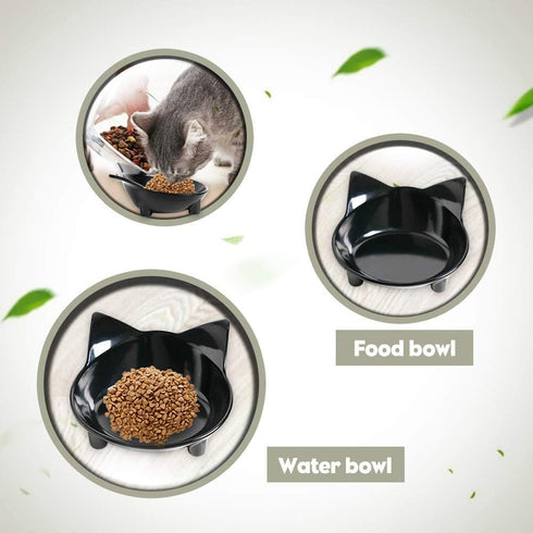 Skrtuan Cat Bowl, Non-Slip, BPA Free Melamine, Easy to Clean, Shallow Design for Cats...