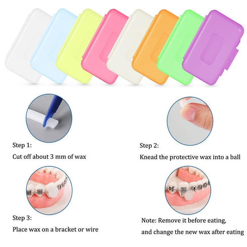 15 Pack Blue Braces Wax Dental Care Orthodontic Wax for Braces Wearer...