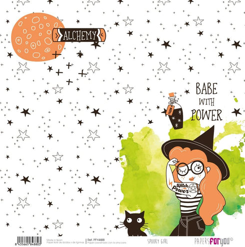 Papers For You - Scrapbooking and Craft Paper Kit | "Spooky Girl" Collection | Includes 10 Double Sided Papers with Different Designs | Size 12" x...