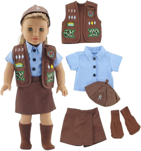 Emily Rose 18-inch Doll Clothes Modern 4-Piece Girl Scout Brownie-Inspired Uniform | Gift Boxed! | Compatible with 18" American Girl Dolls...