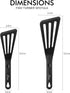 HOTEC Heat Resistant Silicone Slotted Fish Turner Spatula Set, Flipper Cooking Spatulas, for Non Stick Cookware Dishwasher Safe, Black...