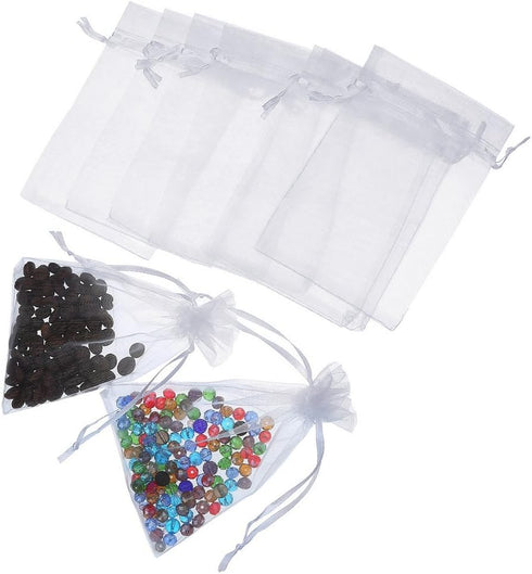 Boshen 100/200PCS Organza Gift Candy Sheer Bags Mesh Jewelry Pouches Drawstring Bulk for Wedding Party Favors Christmas 3"x4" 4" X 6" 5"x7" (3" X ...