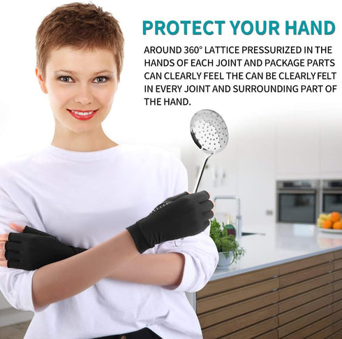 Copper Arthritis Gloves for Women Men, Fingerless Breathable & Moisture Wicking Arthritis Compression Gloves for Computer Typing and Dailywork of ...