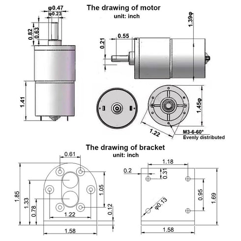 Bringsmart Micro Geared Motor DC 12V 200rpmWith Bracket Centric Ouput Shaft Gear Motor 37mm Diameter Gearbox Large Torque Reduction Motor...