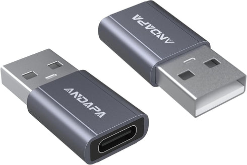ANDAPA USB C Female to USB Male Adapter(2 Pack), C to USB Adapter for iPhone 12 13 14 15 Mini Pro Max,Airpods iPad pro,Samsung Galaxy Note 10 20 2...