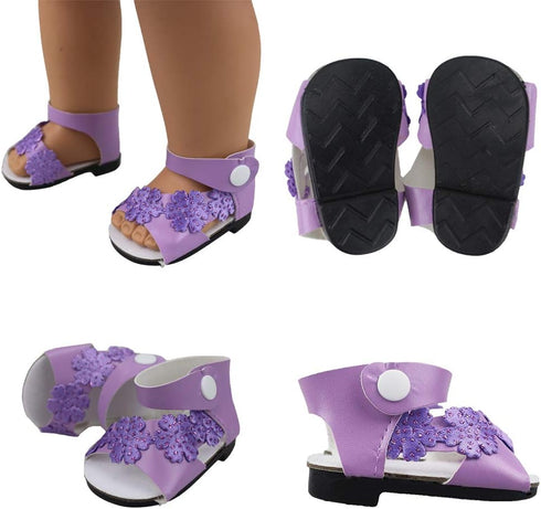 SOTOGO 12 Pairs of 18 Inch Doll Shoes Fits for American 18 Inch Doll Include Sandals Leather Shoes Ballet Shoes...