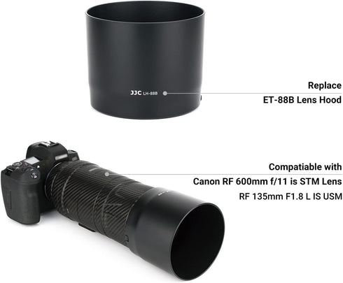 Lens Hood for Canon RF 135mm F1.8 L IS USM and RF 600mm F11 IS STM Lens,RF 135mm RF 600mm Lens Hood Reversible Lens Shade Replace Canon ET-88B Hoo...