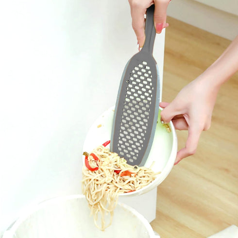 EZ Kitchen Dish Squeegee Kitchen with Silicone Food Strainer Long Grips Non-Slip Scrapers for Pots, Pans, Bowls, and Countertops, 2-Pack, Gray...