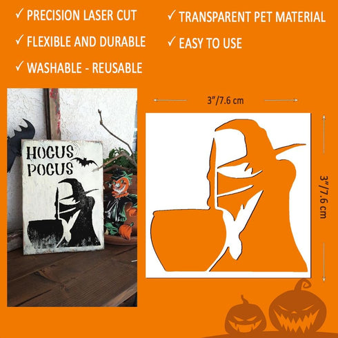24 Pc Halloween Stencils for Painting on Wood (3x3 inch) - Holiday & Fall Stencils for Crafts Reusable for DIY Ornaments Ghost Decorations – Small...