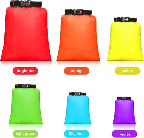 Waterproof Dry Bag Set 15 L+ 8 L +5 L+4 L+3 L+ 2 L Lightweight Sacks and Long Adjustable Shoulder Strap for Kayaking, Rafting, Boating, Hiking, Ca...