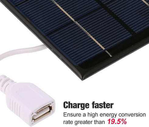 Portable Solar Charger with USB Port 2W/5V Mini Solar Panel Monocrystalline Silicon Compact Solar Panel Phone Cellphone Power Bank Charger for Cam...