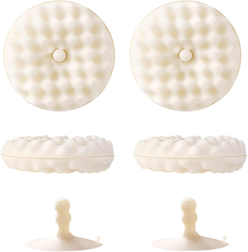 4-Pack Kitchen Dish Sponges with Two Suction Cup Holders - Dual-Sided Scrubbers for Non-Scratch Cleaning, Absorbent and Quick Drying...