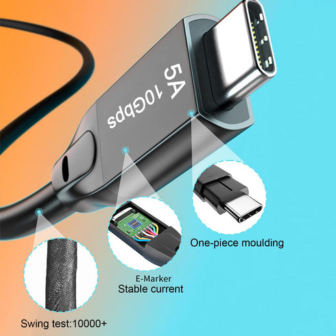 USB C to USB C 3.1 Cable 3.3FT, 10Gbps USB 3.1 Gen 2 Cable, 4K@60Hz Monitor Cord and 100W Fast Charging with E-Mark for Thunderbolt 3/4, MacBook P...