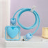 Cute Waves DIY Cable Protector for iPhone Charger,Kawaii 3D Love Heart Design,Data Cable USB Charger Data Line Phone Wire Saver Protector for iPho...