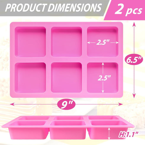 Webake Brownie Pan with Dividers Silicone, 2.5" x 2.5" x 1" Square Brownie Mold for Baking Brownie, Chocolate Bar, Muffin, Cornbread, Square Cupca...