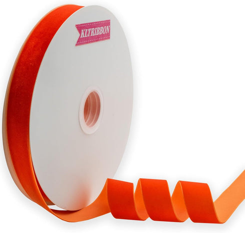 Nylon Velvet Ribbon Single Faced,1 Inch X 25Yards Spool (Orange)...