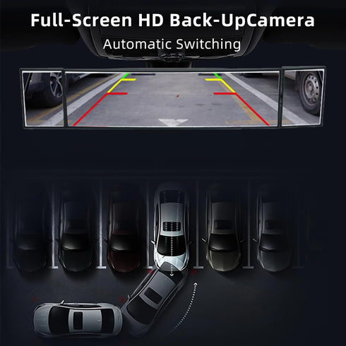 Car Rear View Mirror, 15.1'' Anti-Glare Panoramic Wide Angle Rearview Mirror, Interior Clip-on Extended Mirror, Universal Vehicle Interior Accesso...