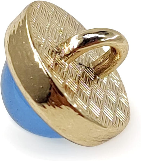 Blue Translucent Glass Sewing Shank Buttons 20 Pcs - 12.5mm, 1/2"...