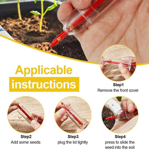 6Pcs Red Mini Seed Spreader, 2024 New Mini Sowing Seed Dispenser, Small Seed Planter Tool, Manual Seedlings Dibber and Widger Set, Seed Sower Spre...