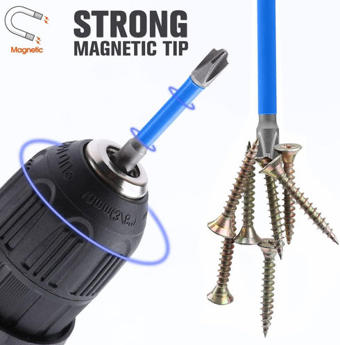 2023 New 10pcs Magnetic Special Flat Slotted Phillips Cross Head Screwdriver Bit Sets for Electrician PH2 Bit 1/4 Inch Hex Shank Screw Driver Dril...
