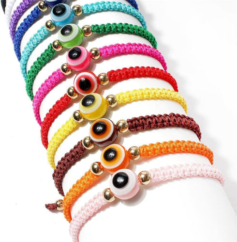 Evil Eye Rope Bracelets Adjustable Handmade Braided Rope Evil Eye Kabbalah Bracelet Turkish Good Luck Protection Friendship Bracelet for Women Men...