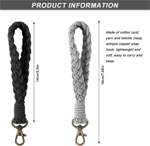 3 Pack Boho Macrame Phone Wrist Strap with 3 Pcs Phone Tether Tabs, Cell Phone Lanyard Bracelet Handmade Smartphone Wristlet Keychain with Univers...