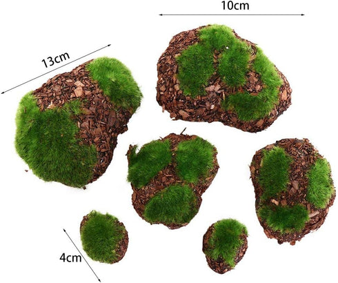 6Pcs Foam Moss Green Hay Stone DIY Family Garden Decoration Vase Glass Moss Miniature Landscape Artificial Plant...