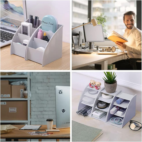 Desk Organizer Trapezoid Remote Control Holder Creative Tabletop Organizer for Study Office Living Room Dresser...