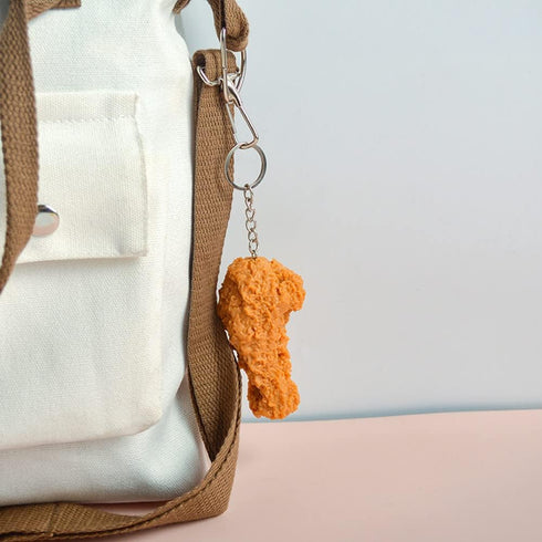 tenghong2021 Imitation Food Keychain French Fries Chicken Nuggets Wing Food Creative KeyRing Fun for Handbag Car...