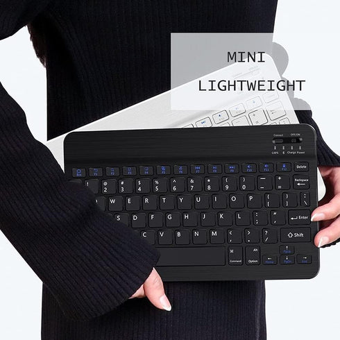 Russian Keyboard, Thin 7 Inch Rechargeable Russian and English Bilingual Bluetooth Keyboard,for Andriod for Win for iOS, and wearresistant...