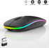 LED Wireless Mouse, Slim Silent Dual-Mode 2.4G+BT Rechargable 7-Color Mouse Portable Mobile Optical Office Mouse with USB Receiver, 3 Adjustable L...
