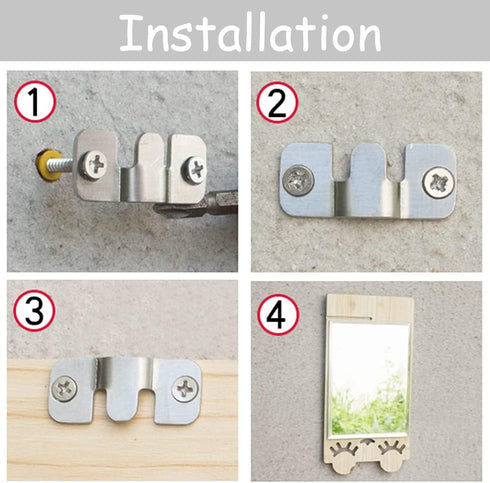 Wolfride 30pcs Flush Mount Brackets Flush Mount Frame Picture Hangers Interlocking Hanger Bracket Wall Mount Hardware...