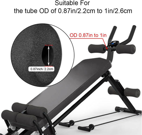 Sponge Foam Foot Pad Roller Pair, Used for Replacing Gym Exercise Equipment, Suitable for 1-inch Rod (Foam 5.12" X 2.76" Od X 0.87" Id)...