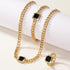 YERTTER Dainty Rhinestone Enamel Necklace Bracelet Rings Set Chunky Chain Collar Choker Necklace Set for Women...