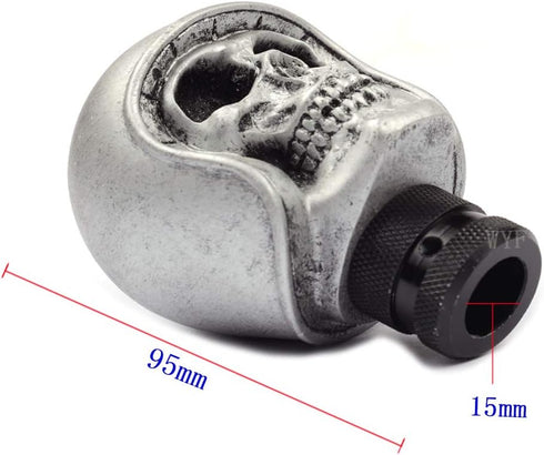 WYF Baseball Hooded Skull Gear Shift Knob Car Resin Gear Shifter Knob for Most Manual or Automatic Transmission (Silver)...