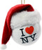 I Love New York NY Ball with Santa Hat Christmas Ornament...