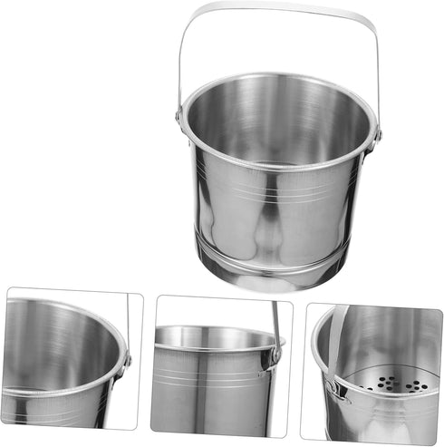 stainless steel ice bucket buckets Stainless Beverage Tub bucket with lid Wine Dump Bucket Bar Ice Bucket metal drink tub Wine Tasting Spittoon ca...