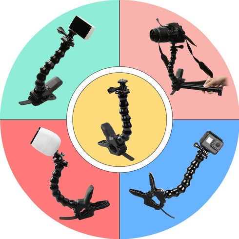 Suptig Jaws Flex Clamp Mount Gooseneck Mount for GoPro Hero 12 Hero 11 Hero 10 Hero 9 Hero 8 Hero 7 Hero 6 Hero 5 Hero 4 Session Hero 3+ Hero 3 Ak...