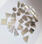 50PCS Silver Sew on Mirror Rhinestones Sew On Mirror Pieces with Holes Flat Back Acrylic Shiny Sew-on Stone for Dress Decoration (Mix Shapes, Silv...