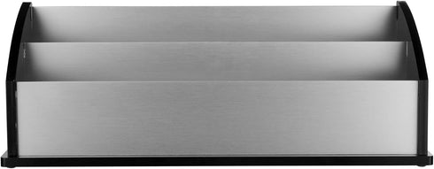 Kantek Acrylic and Silver Aluminum Desk Organizer, 2 Section Letter Mail Sorter, 10.25" x 3.5" x 4", Heavy Duty, Office Organizer, Desk Accessory...