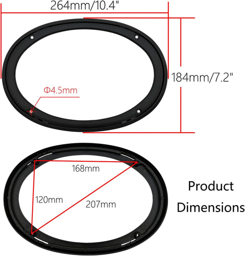 6" x 9" Speaker Grill Covers, Car Speaker Subwoofer Guard Protector, ABS Plastic Frame with Metal Mesh, Black - 2Pcs...